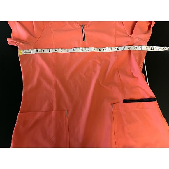 Scrubstar Women's Orange Scrub Top Medium Zipper Neckline Workwear - Picture 8 of 8